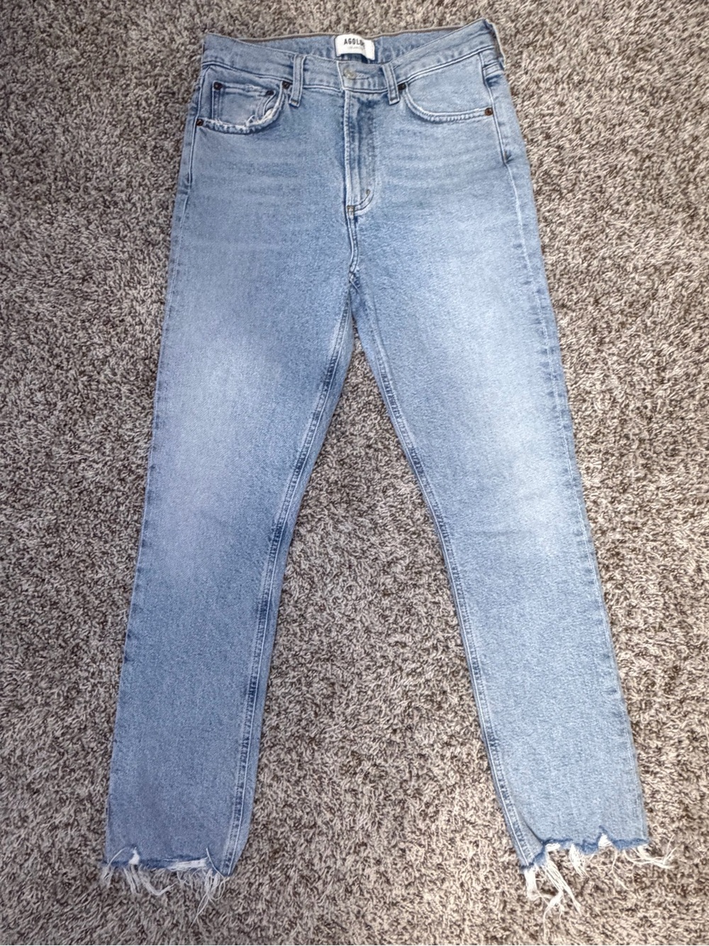 Agolde Light Wash Straight Leg Jeans